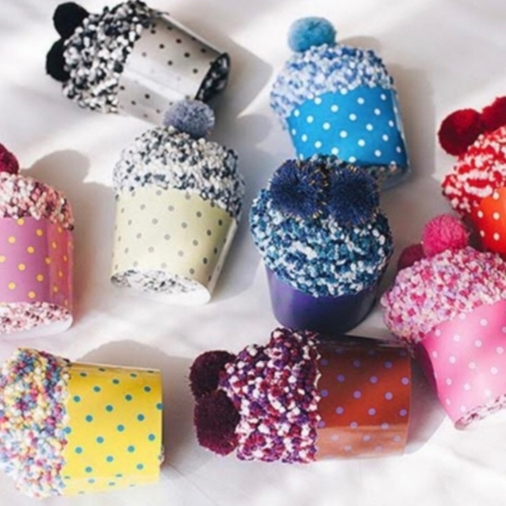 Cupcake Pom Pom Fuzzy Socks! 4 left! - Picture 2 of 7